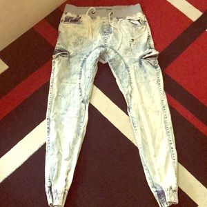 Stonewashed Jean Joggers (Large)